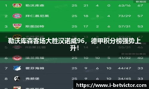 勒沃库森客场大胜汉诺威96，德甲积分榜强势上升！